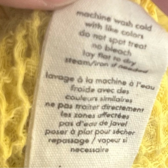 DONNI. Mustard Waffle Knit Shorts Women Size Small 100% Cotton - Picture 8 of 8